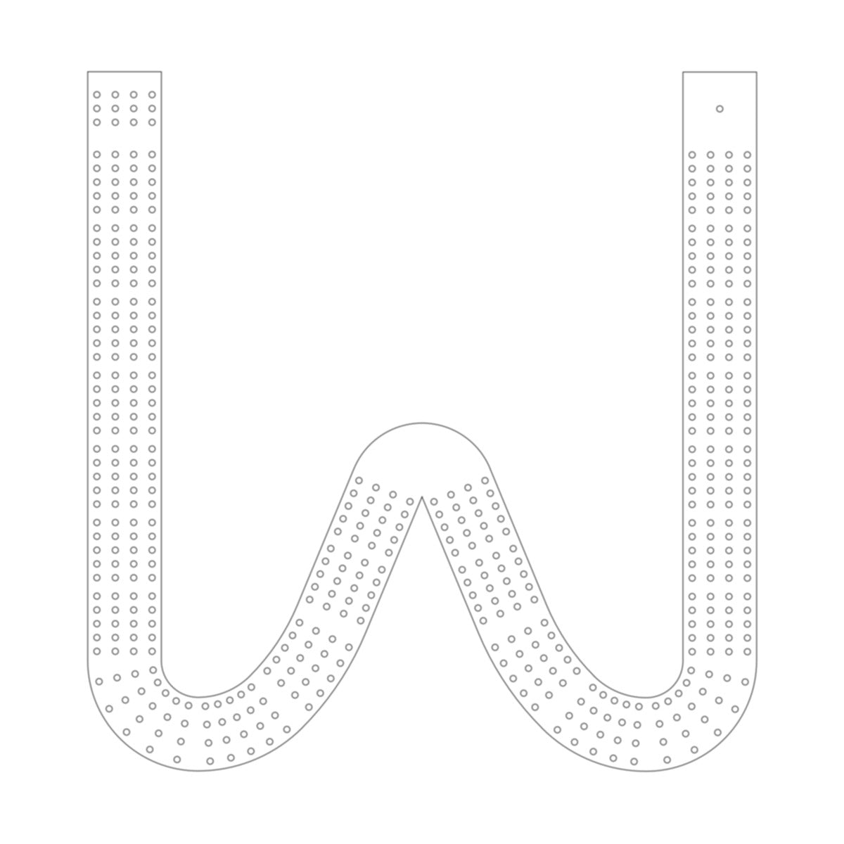 Letter W Cribbage Board Pattern / Template