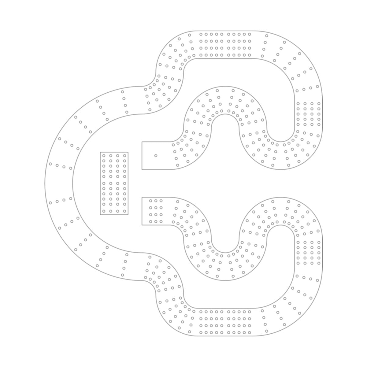Swerving Cribbage Board Pattern / Template