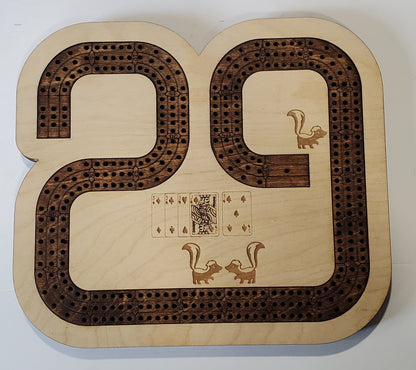 29 Hand Cribbage Board with Skunks