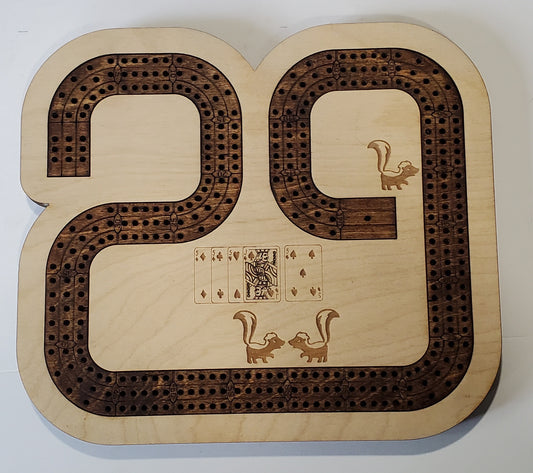 29 Hand Cribbage Board with Skunks
