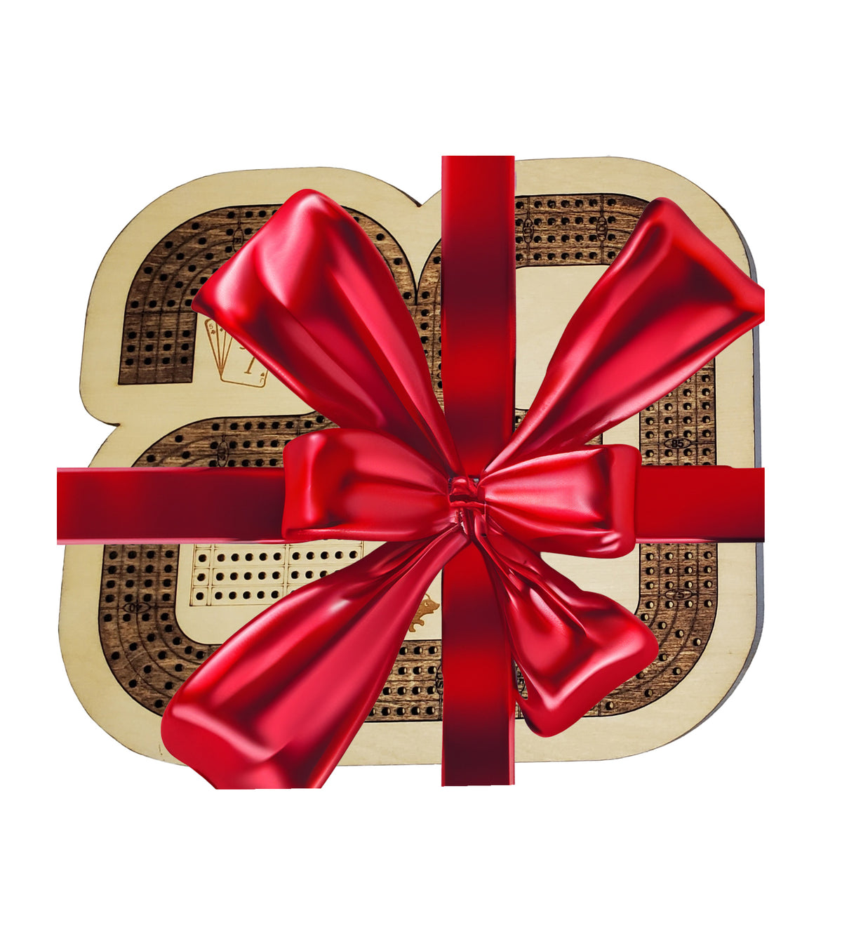 gift wrapped 29 hand cribbage board