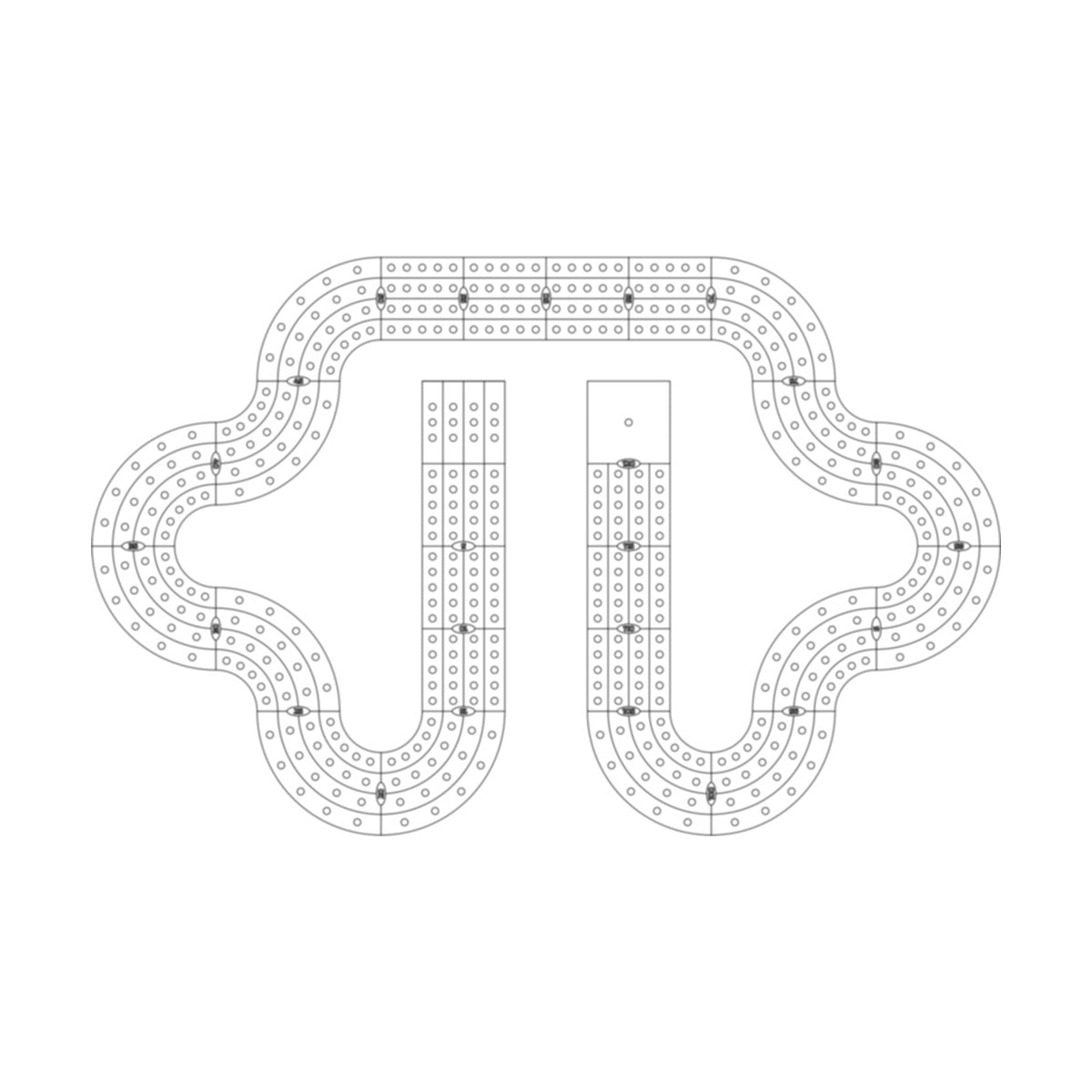 1-2 Cribbage Board Pattern / Template