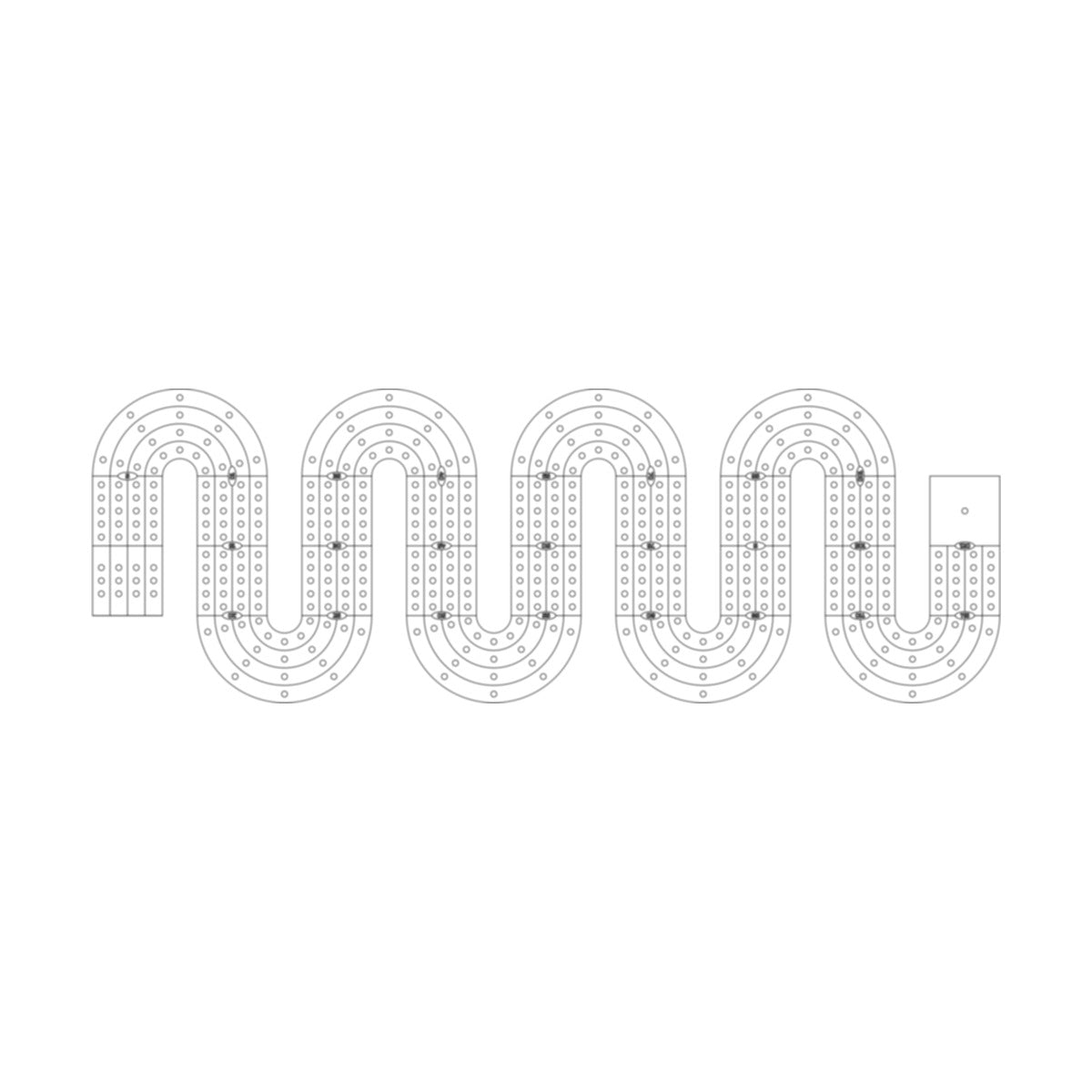 Twist Medium Cribbage Board Pattern / Template