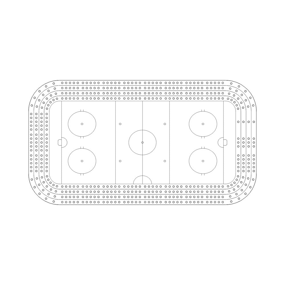 The Frozen Tundra Rink | Hockey Court Multi-Level 4-Lane Cribbage Board Template