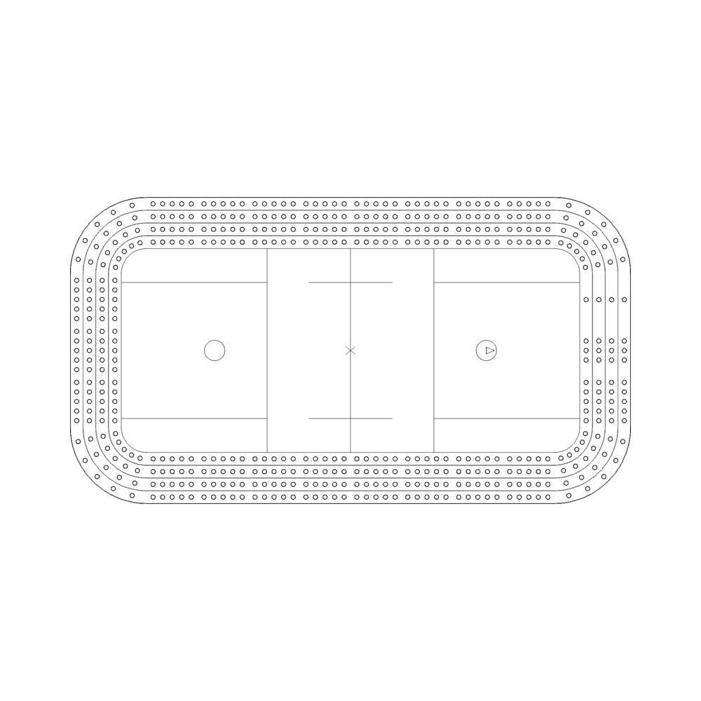 The Crease Canyon | Lacrosse Court Multi-Level 4-Lane Cribbage Board Template