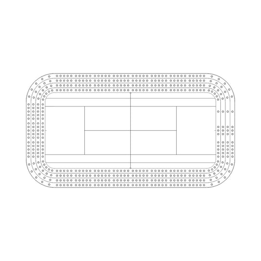 The Center Court Tier | Tennis Court Multi-Level 4-Lane Cribbage Board Template